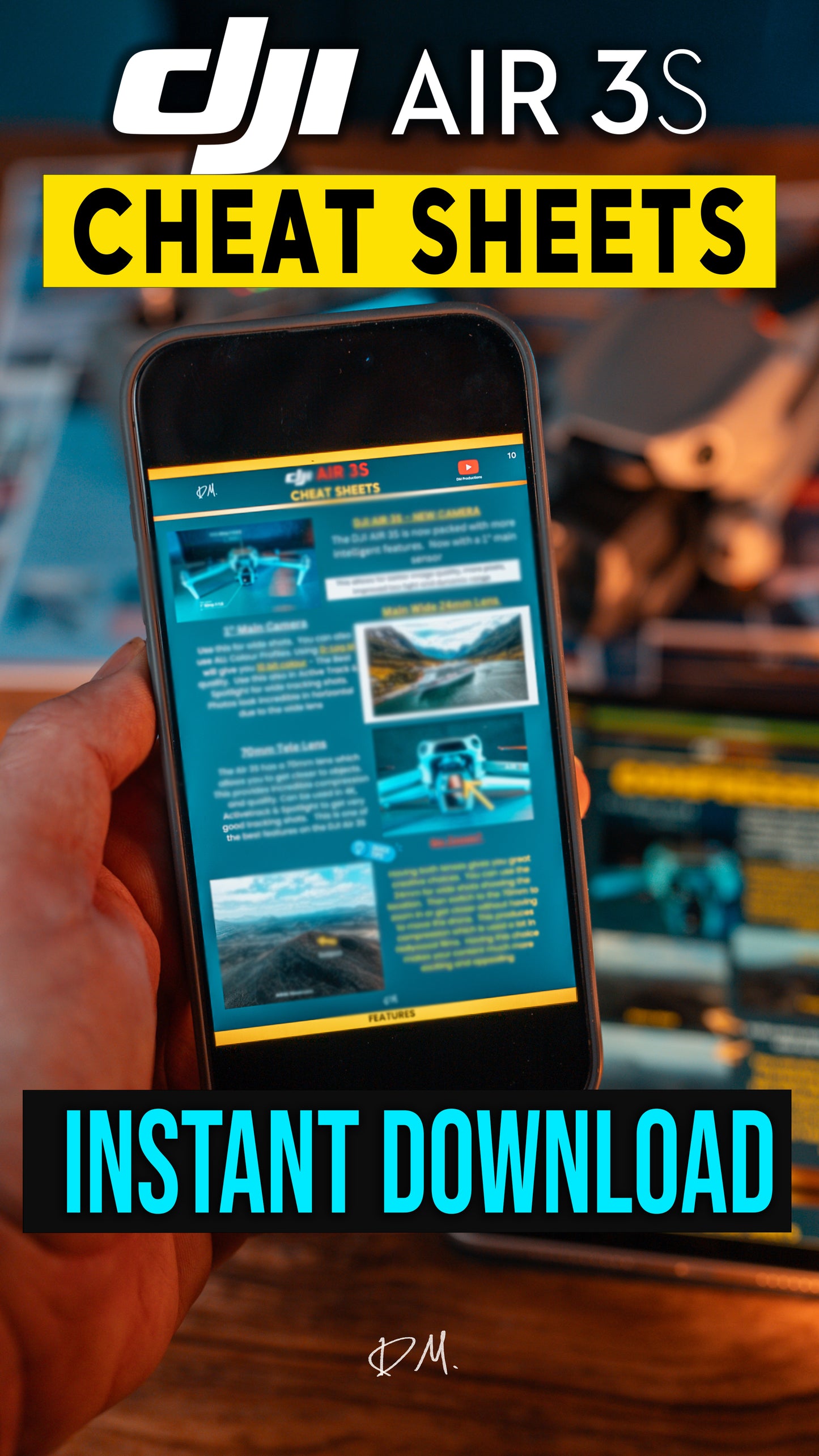 DJI Air 3S CHEAT SHEETS - FLY APP SETTINGS (Digital)