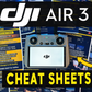 DJI Air 3 CHEAT SHEETS - FLY APP SETTINGS