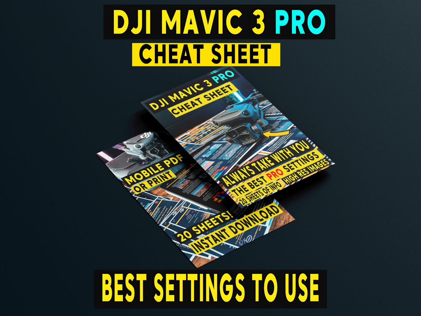 DJI Mavic 3 PRO CHEAT SHEETS - FLY APP SETTINGS