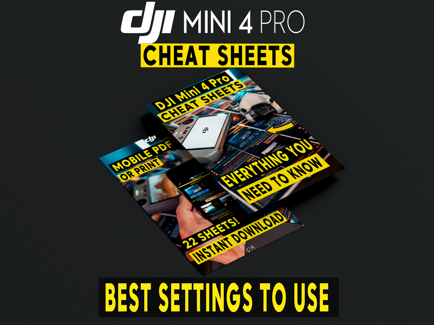 DJI Mini 4 Pro CHEAT SHEETS - FLY APP SETTINGS (digital)