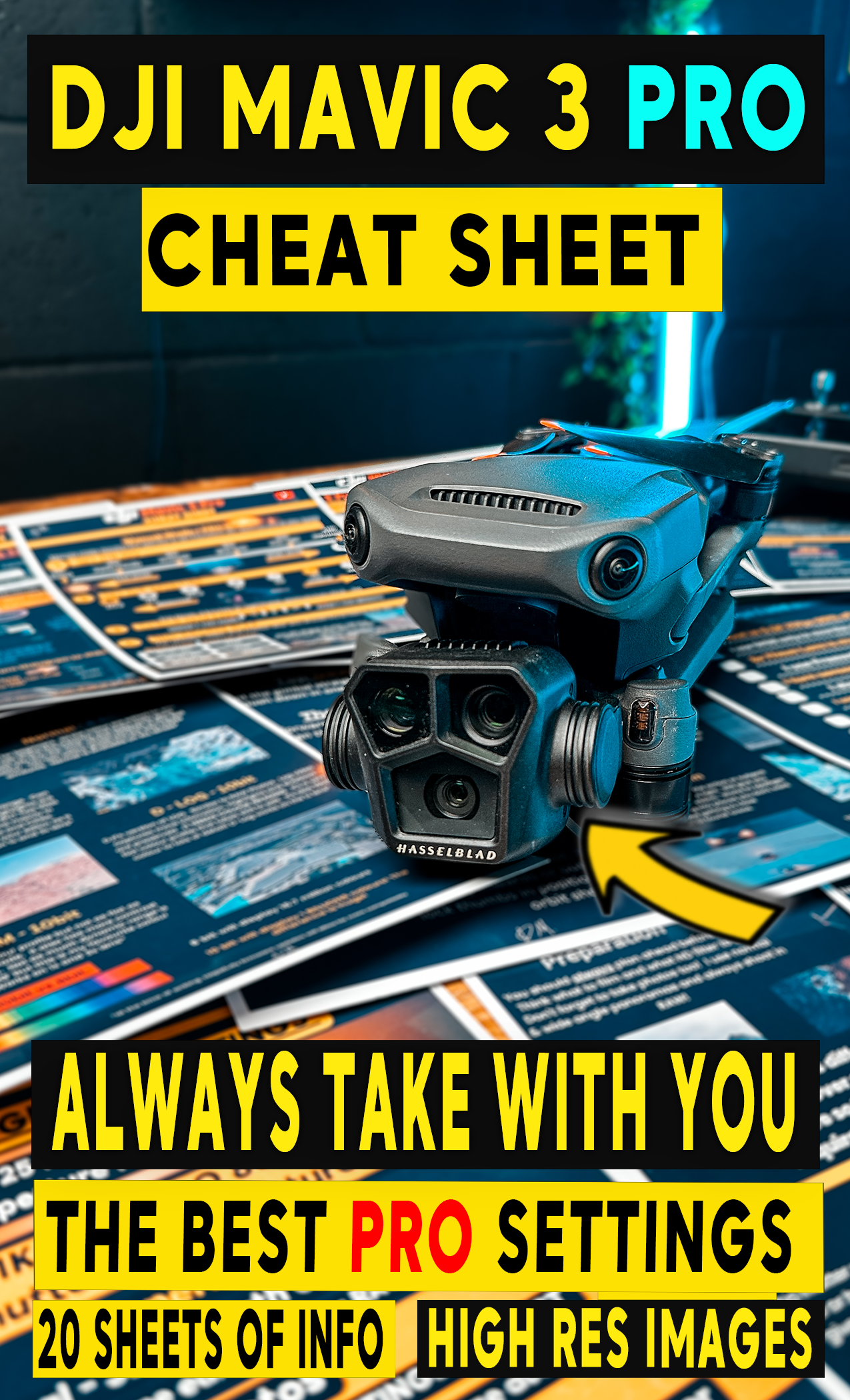 DJI Mavic 3 PRO CHEAT SHEETS - FLY APP SETTINGS