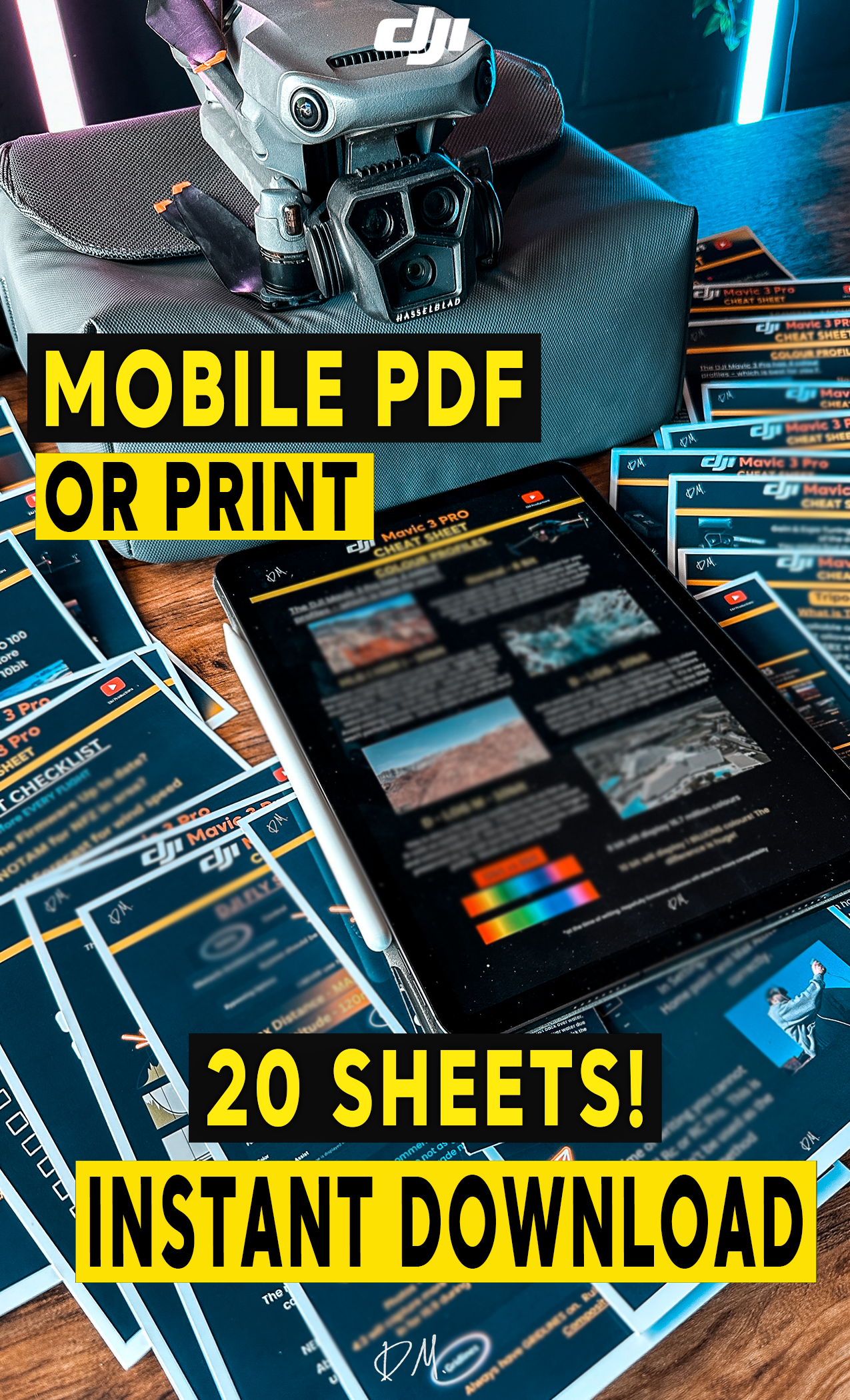 DJI Mavic 3 PRO CHEAT SHEETS - FLY APP SETTINGS