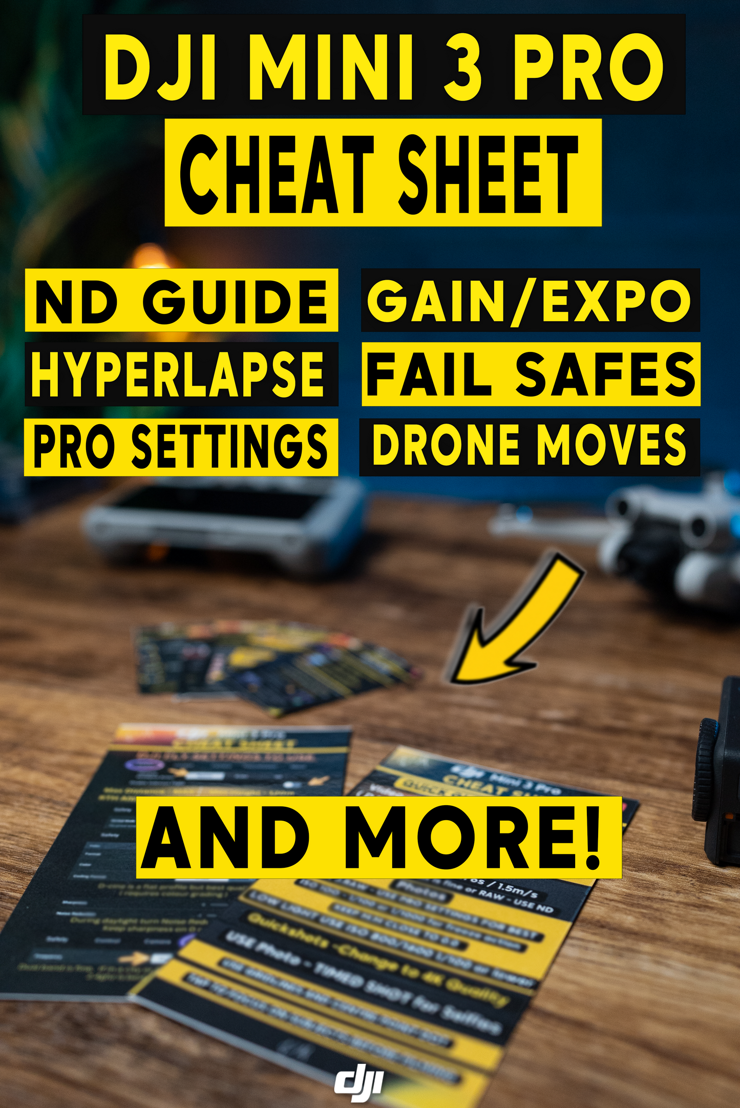 DJI Mini 3 Pro CHEAT SHEETS - FLY APP Settings