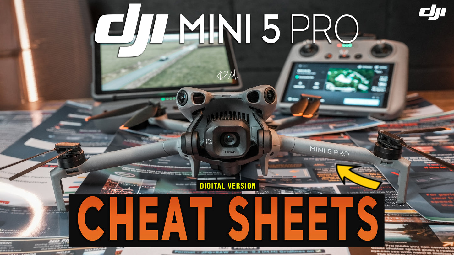 DJI Mini 5 Pro CHEAT SHEETS - FLY APP SETTINGS (Digital)